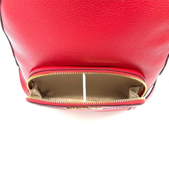 Michael Kors Medium Jaycee Zip Pocket Backpack Red/Gold - Picture 6 of 12